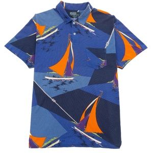 Ralph Lauren Polo Boat Print Polo Shirt